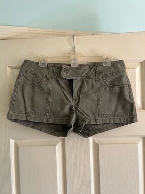 Aeropostale Olive Green Denim Utility Shorts
